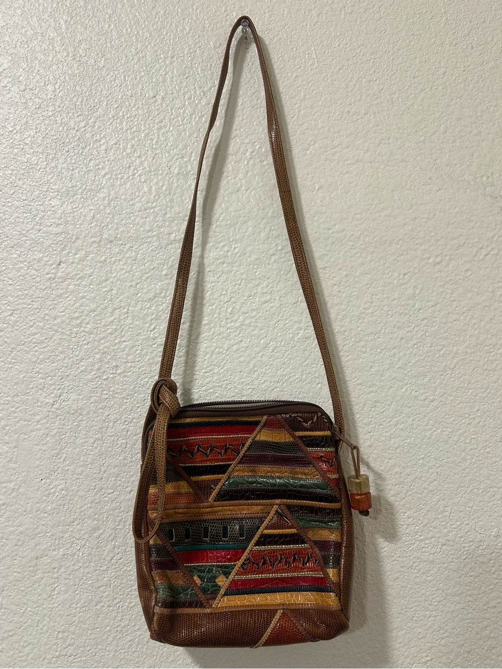 Sharif Brown Multicolor Patchwork Shoulder Bag